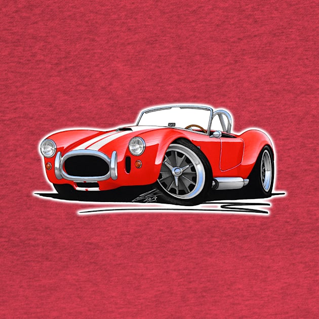 AC Shelby Cobra Classic Car Red (with Stripes) by y30man5